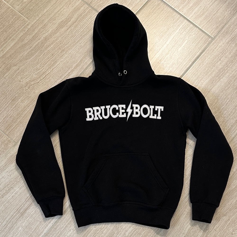 Bruce Bolt Black Hoodie - size YL